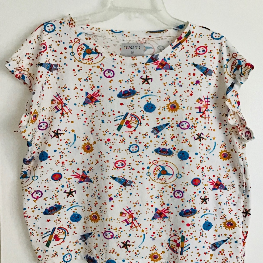 Space Print Crop Top (ModCloth)